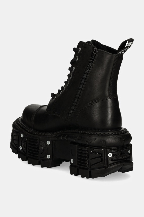 Cipők New Rock bőr bakancs CRUST NEGRO IMPERFECT TANK NEGRO TORNILLOS M.TANK083.C1 fekete