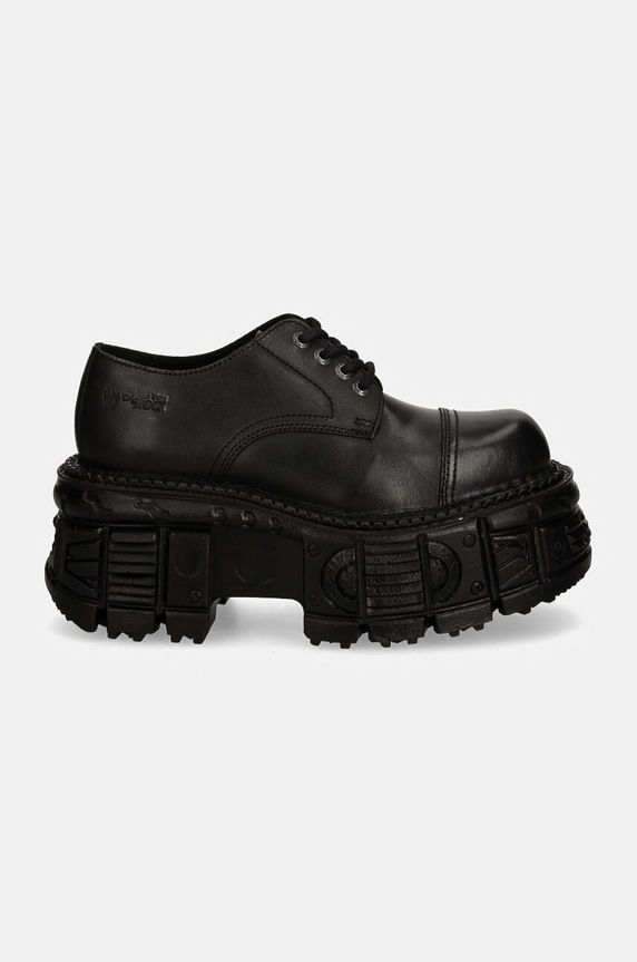 Kožené poltopánky New Rock CRUST NEGRO + TANK NEGRO M.TANKMILI003.S1 čierna AW24