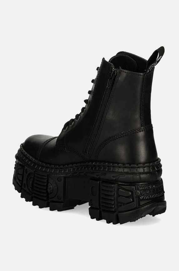 Încălțăminte New Rock bocanci de piele CRUST NEGRO + TANK CASCO NEGRO M.WALL083C.S5 negru