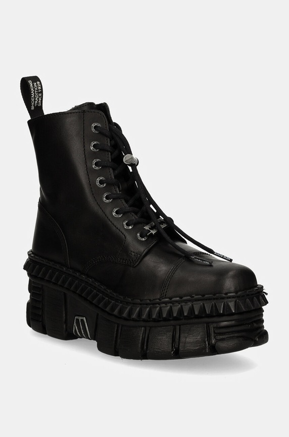 Кожаные полусапоги New Rock CRUST NEGRO + TOWER CASCO NEGRO без утепления чёрный M.WALL083CCT.S6