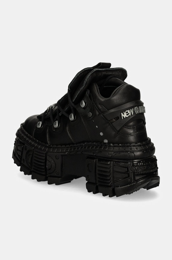 Încălțăminte New Rock sneakers din piele CRUST NEGRO + TANK CASCO NEGRO M.WALL106.S12 negru