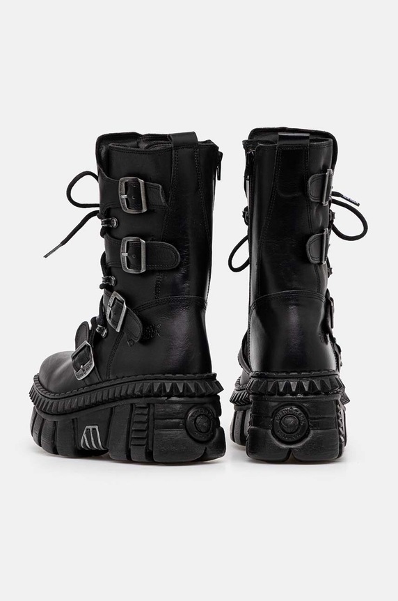 Shoes New Rock leather ankle boots M.WALL373.S6 black