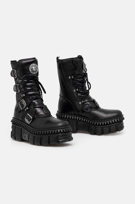 New Rock leather ankle boots black M.WALL373.S6