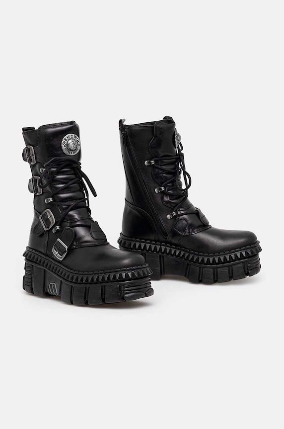New Rock leather ankle boots black M.WALL373.S6