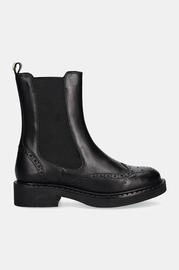 Twinset bőr bokacsizma 242TGT090.00006 fekete AW24