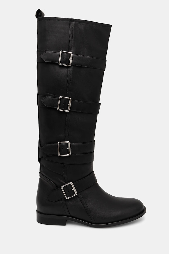 Kožené čižmy Twinset 242TGT124.00006 čierna AW24