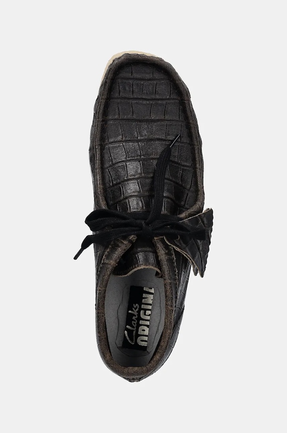Clarks Originals scarpe in pelle Wallabee Boot nero 26179161