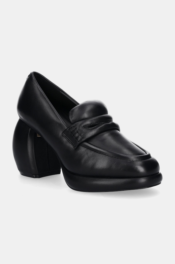 Clarks Originals czółenka skórzane CUR Loafer 1 słupek czarny 26178343