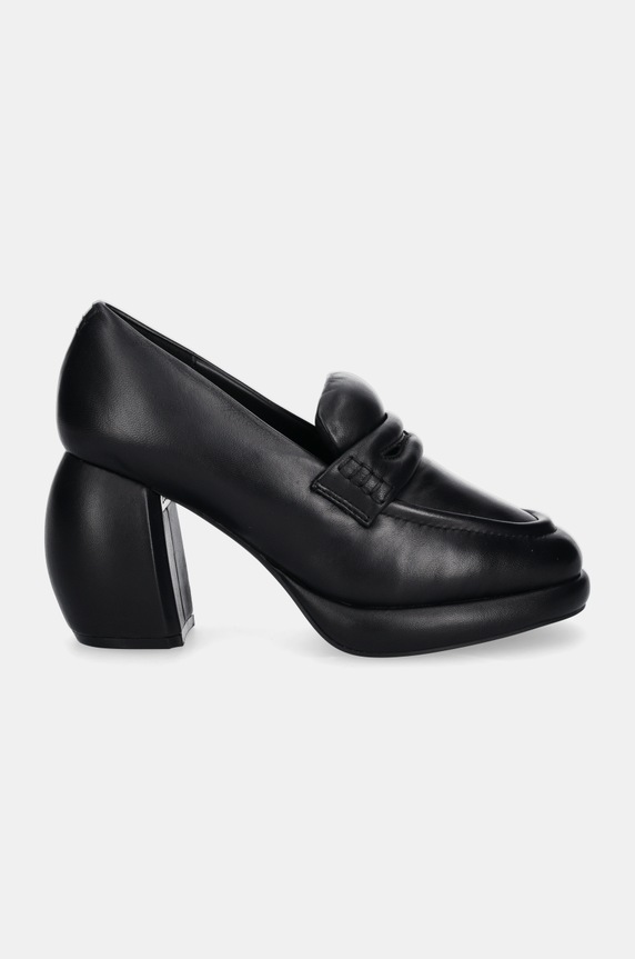 Clarks Originals czółenka skórzane CUR Loafer 1 26178343 czarny AW24