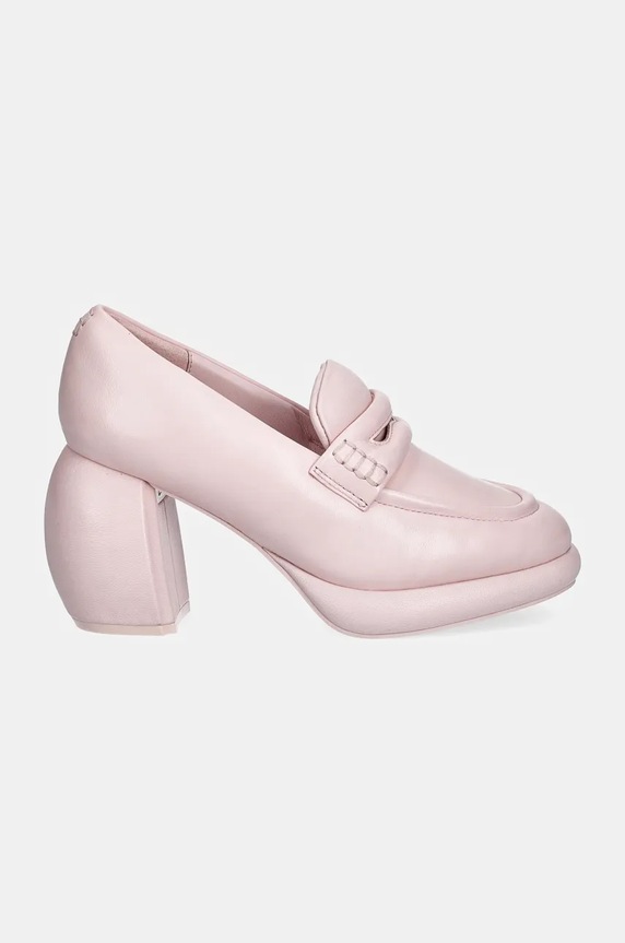 Clarks Originals czółenka skórzane CUR Loafer 1 26180952 różowy AW24