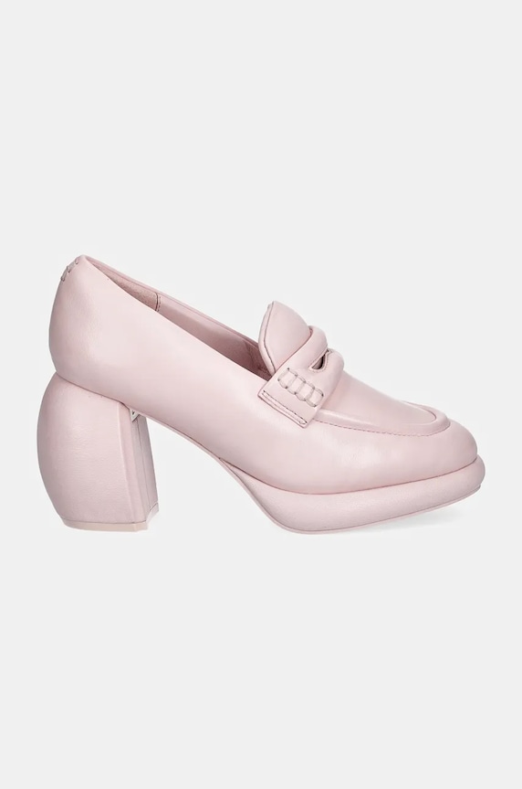 Clarks Originals czółenka skórzane CUR Loafer 1 26180952 różowy AW24