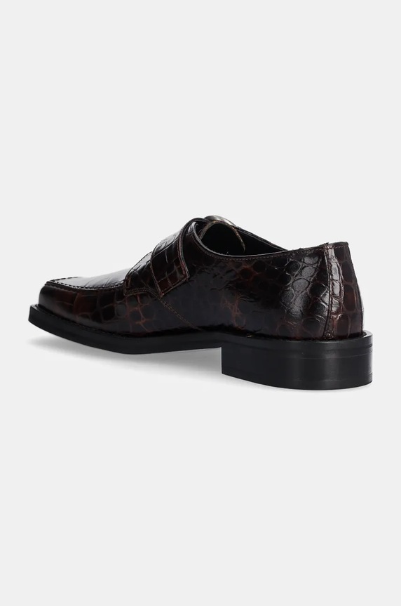 Obuwie Martine Rose półbuty skórzane Square Toe Buckle Loafer 1055LE01710W brązowy