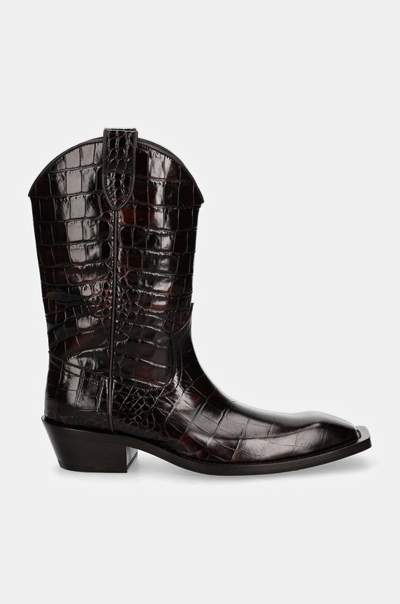 Martine Rose leather western boots Cowboy Boot 1061LE01710 brown AW24