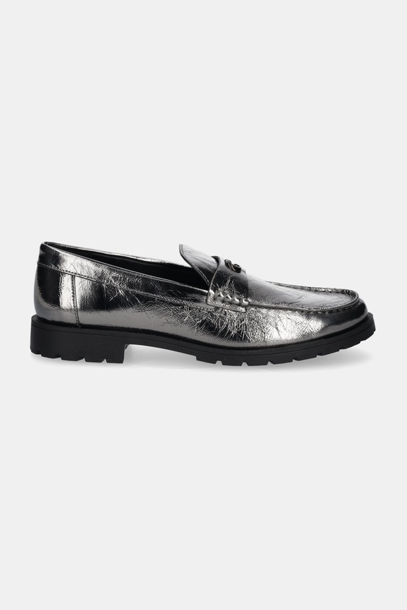 Δερμάτινα μοκασίνια Coach Jocelyn Crinkle CX011.ANT ασημί AW24