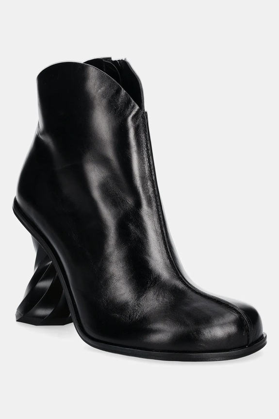 Usnjeni gležnarji JW Anderson Twist Heel Neizolirana črna ANW43211A.999