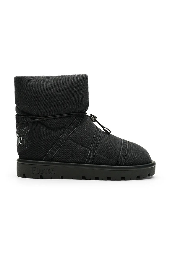 Flufie śniegowce brak zapięcia czarny S10.BLACK.DENIM