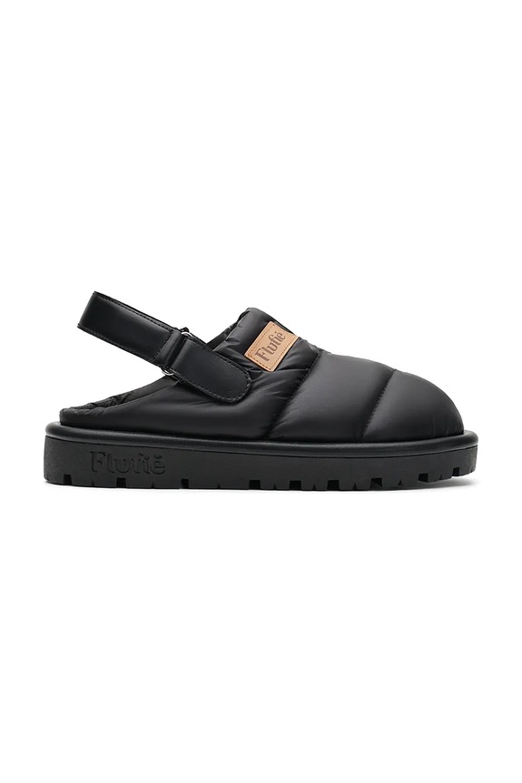 Flufie papuci de casa Jet Black negru CLG5002.JET.BLACK