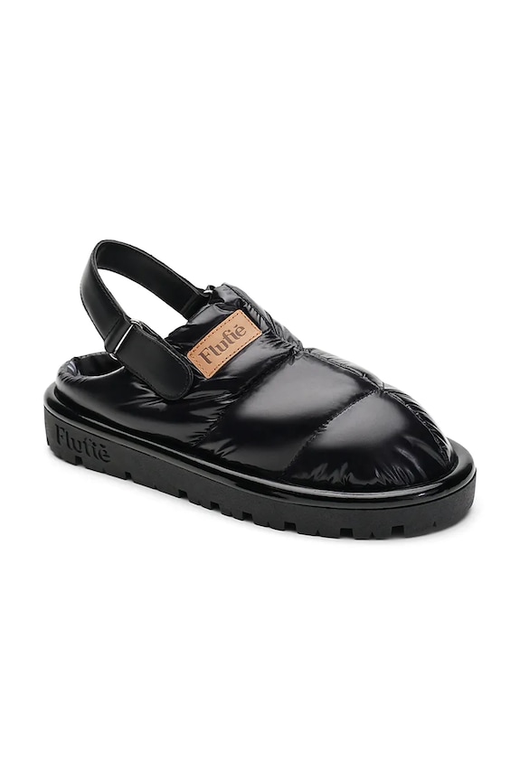 Flufie papuci de casa Jet Black CLG5003.JET.BLACK negru AW24