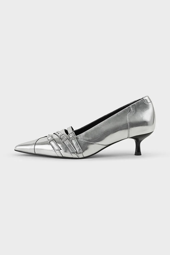 Kožené lodičky Vagabond Shoemakers LYKKE nízky strieborná 5714.183.79