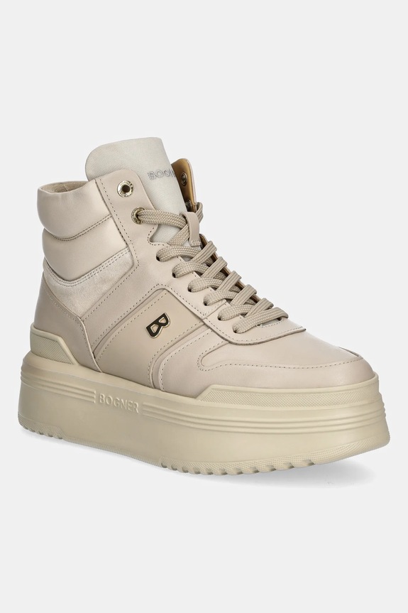 Kožne tenisice Bogner NEW YORK brušena koža bež 22440085