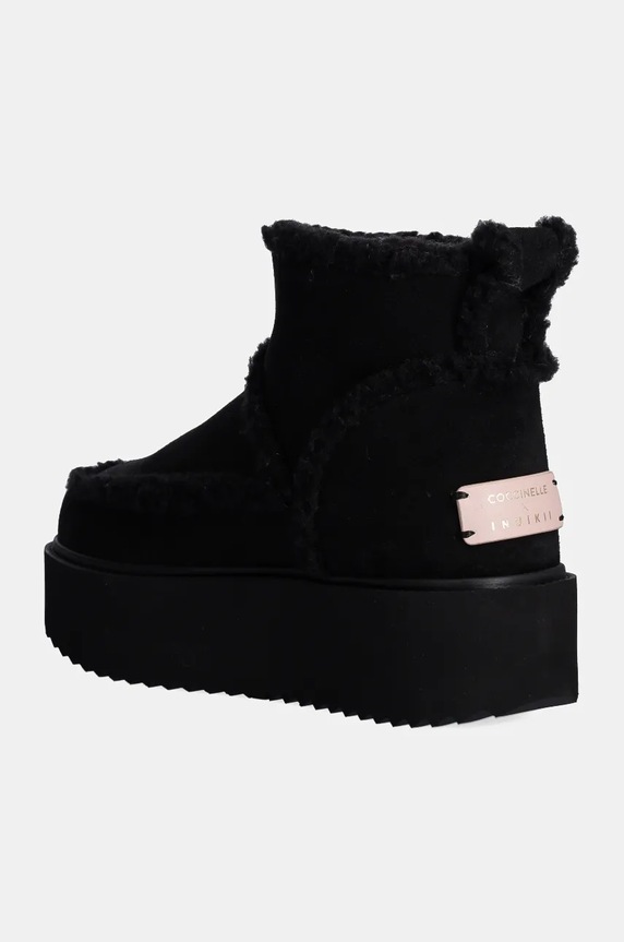 Scarpe Inuikii stivali da neve in camoscio Inuikii X Coccinelle Classic Low Shearling 75204.150.Black nero