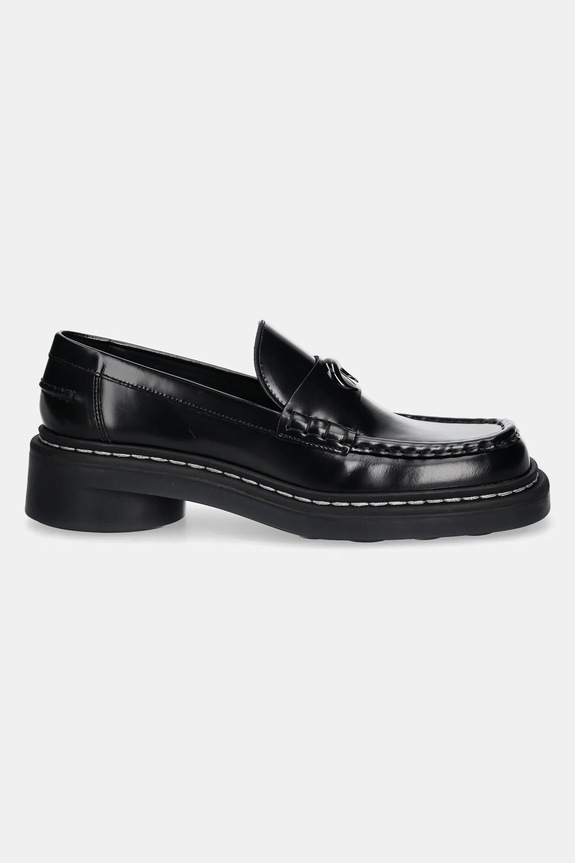 Marine Serre leather loafers Shiny Leather Ms Loaf WFW046A.RLEA0018 black AW24