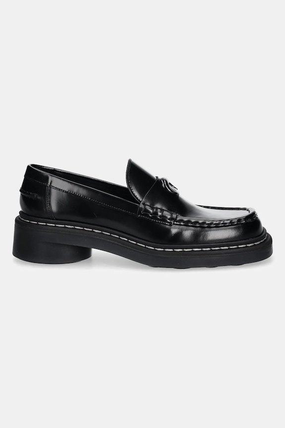 Marine Serre leather loafers Shiny Leather Ms Loaf WFW046A.RLEA0018 black AW24