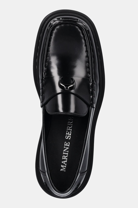 Marine Serre leather loafers Shiny Leather Ms Loaf black WFW046A.RLEA0018