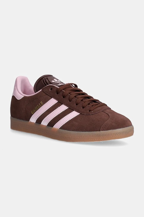 Semišové tenisky adidas Originals GAZELLE imitácia kože hnedá JH5666