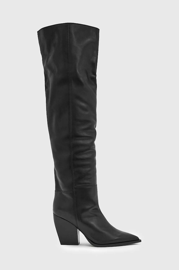Δερμάτινες μπότες AllSaints Reina Boot χωρίς μόνωση μαύρο W096FB