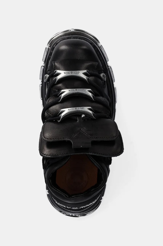 New Rock sneakers in pelle Nomada Negro + Tower Negro Lateral E14 Acero nero M.106.S112