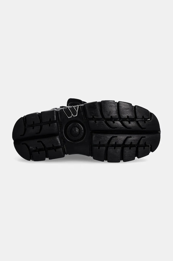 New Rock sneakers in pelle Nomada Negro + Tower Negro Lateral E14 Acero M.106.S112 nero