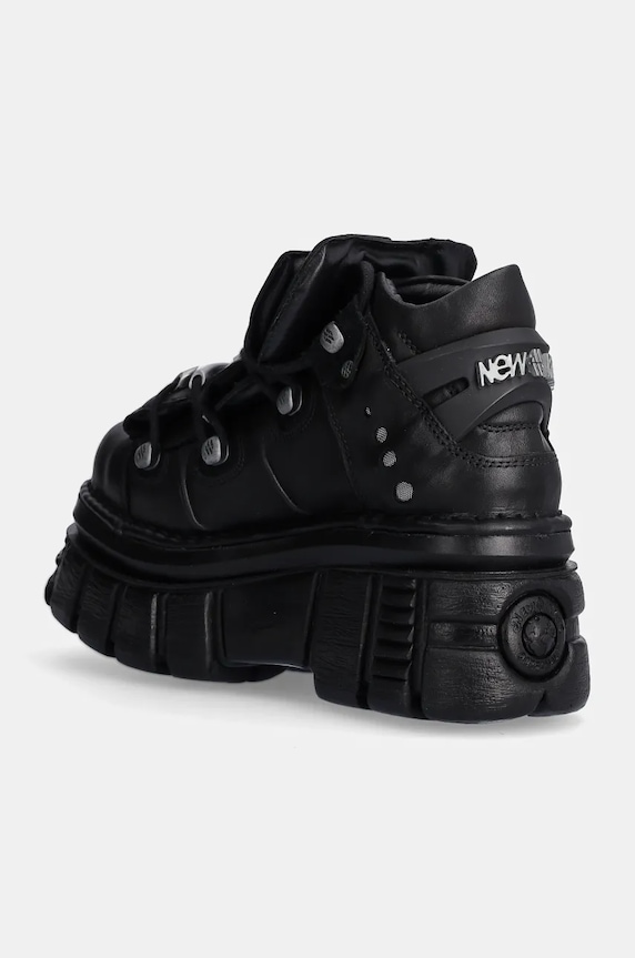 Încălțăminte New Rock sneakers din piele Negro + Nomada Negro + Tower Negro Lateral E-14 M.106.S29 negru