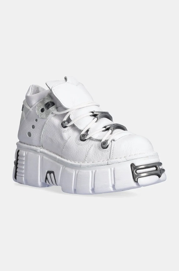 New Rock sneakersy skórzane Napa Blanca + Tower Blanco Acero platforma biały M.106N.S18