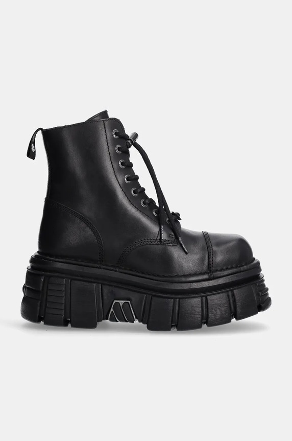 New Rock bocanci de piele Nomada Negro + Tower Negro Lateral E-14 M.NEWMILI083.S21 negru AA00