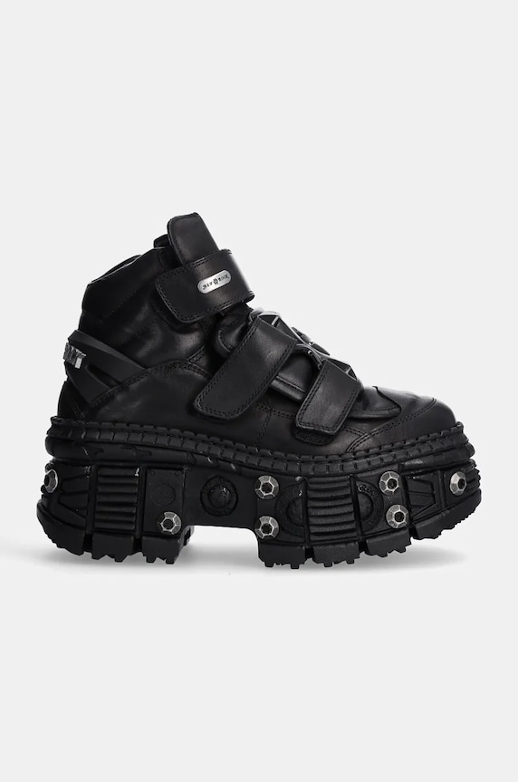 New Rock leather shoes Crust Negro Negro + Tank Casco Negro M.WALL285.S10 black AW24