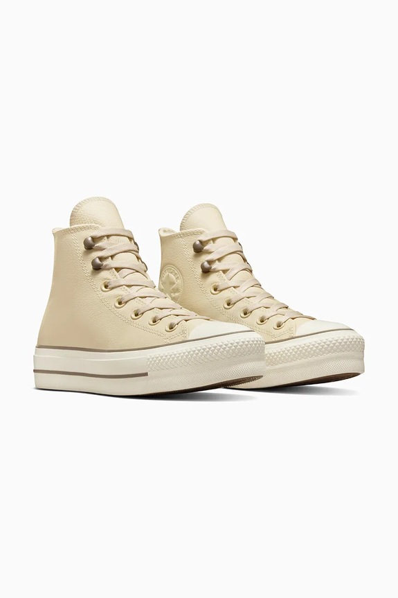 Kožne tenisice Converse Chuck Taylor All Star Lift A11158C bež AW24