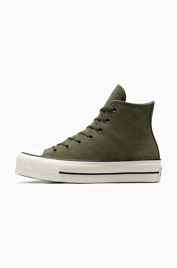 Tenisice od brušene kože Converse Chuck Taylor All Star Lift A11144C zelena
