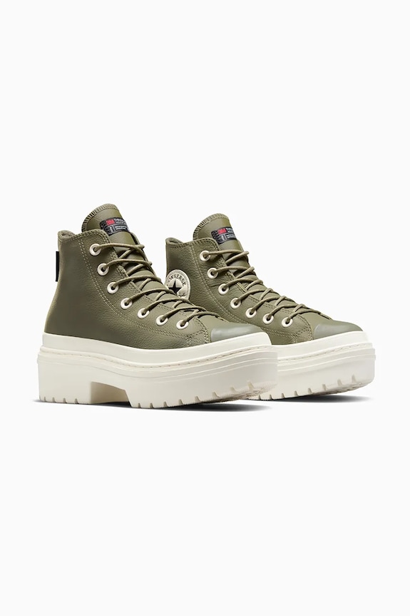 Kožne tenisice Converse Chuck Taylor All Star Lugged Heel A11163C zelena AW24