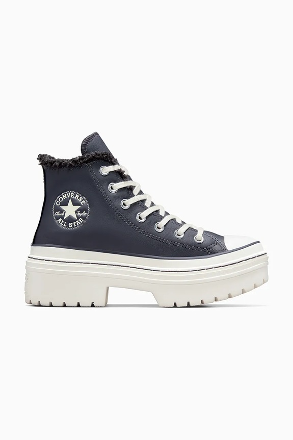 Kožne tenisice Converse Chuck Taylor All Star Lugged Heel platforma siva A10152C