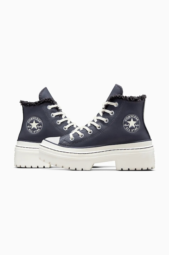 Kožne tenisice Converse Chuck Taylor All Star Lugged Heel siva A10152C
