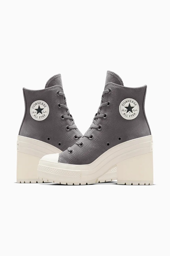 Tenisice od brušene kože Converse Chuck 70 De Luxe Heel siva A12327C