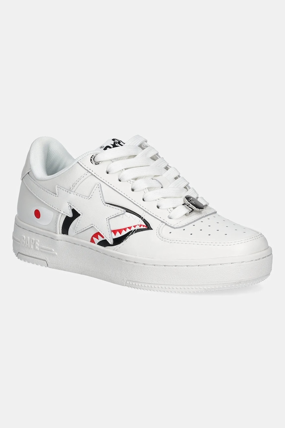 A Bathing Ape leather sneakers Shark Bape Sta L flat white 1K80291307