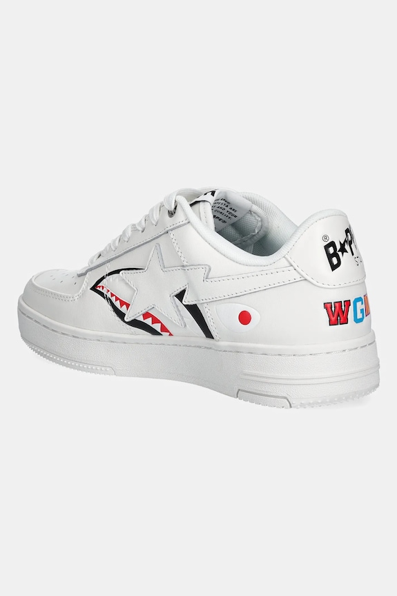 Shoes A Bathing Ape leather sneakers Shark Bape Sta L 1K80291307 white