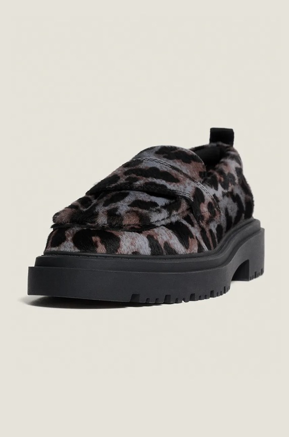 Boty Kožené mokasíny Hoff MOCASIN LEOPARD GRIS 22428003 šedá