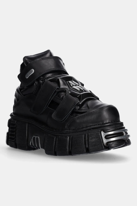 New Rock sneakersy skórzane platforma czarny M.285.S1
