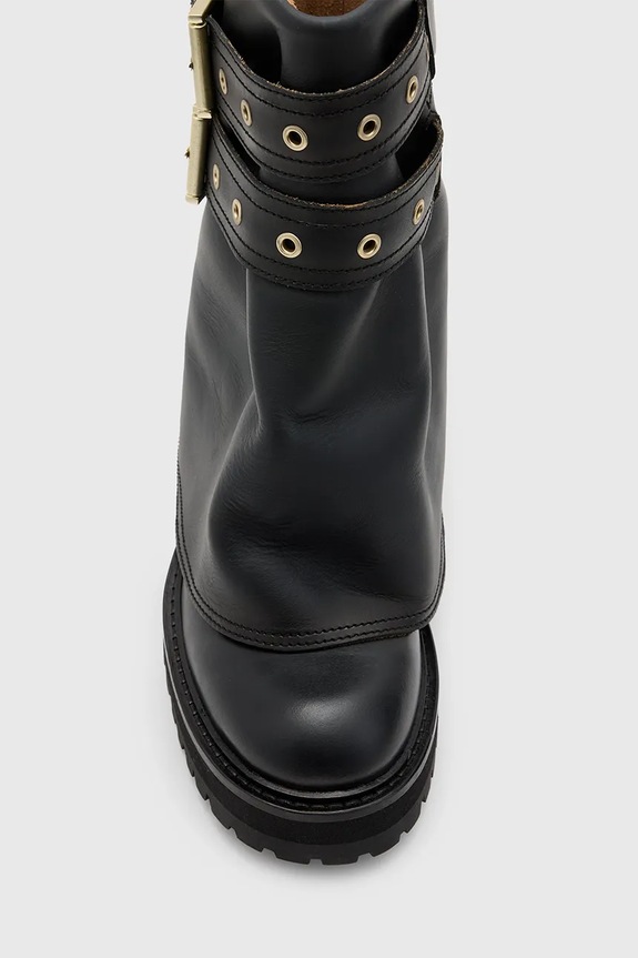 Obuwie AllSaints botki skórzane Drew Boot W158FB czarny