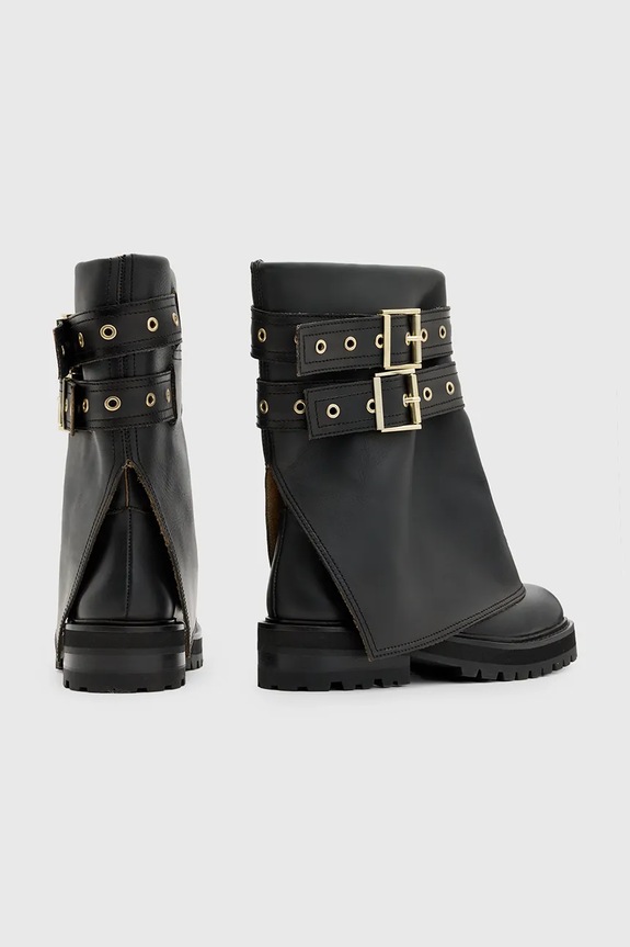 AllSaints botki skórzane Drew Boot W158FB czarny