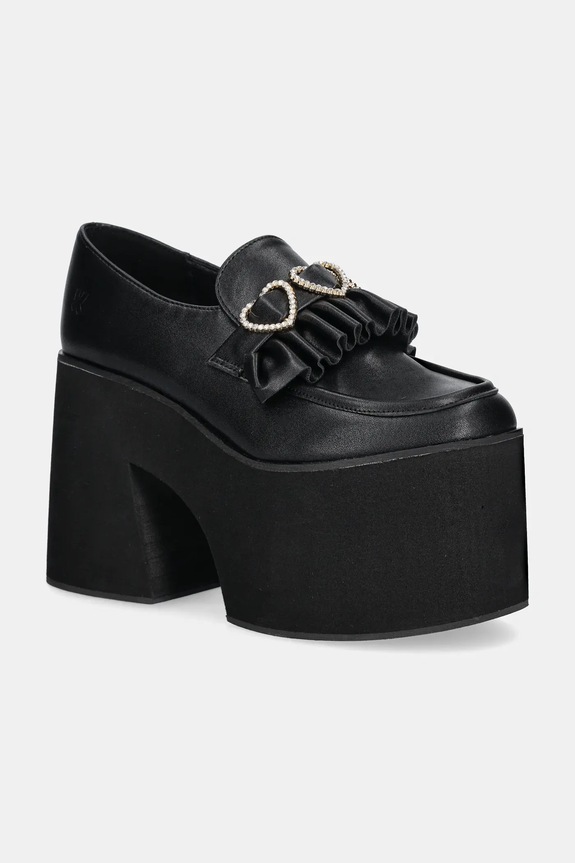 Koi Footwear körömcipő Dark Delights Chunky Heart magas fekete GW02