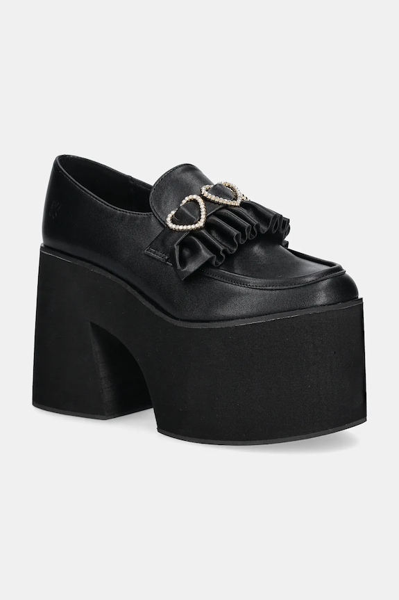 Koi Footwear körömcipő Dark Delights Chunky Heart magas fekete GW02